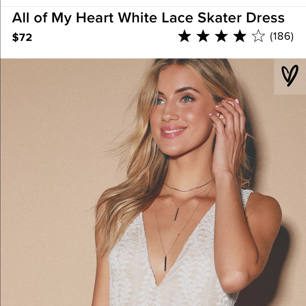 Lulu’s All of My Heart White Lace Skater Dress - Picture 2 of 3